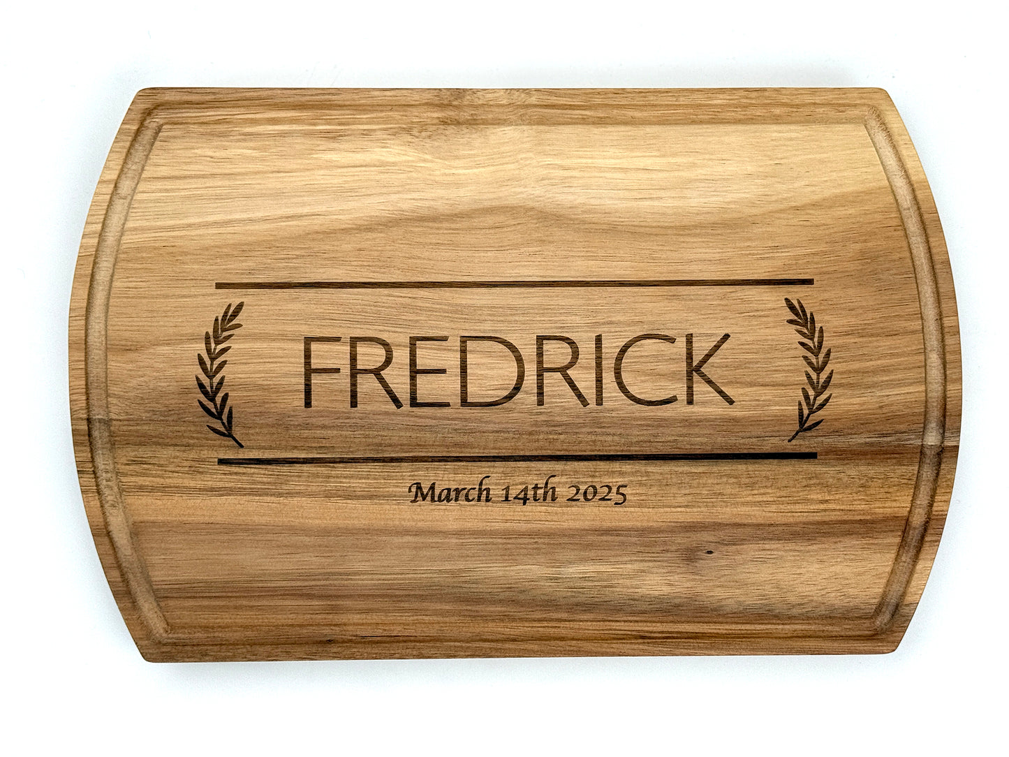 TEAK ROUNDED CORNER CUTTING BOARD