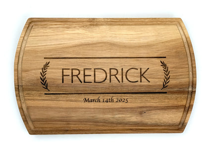 TEAK ROUNDED CORNER CUTTING BOARD